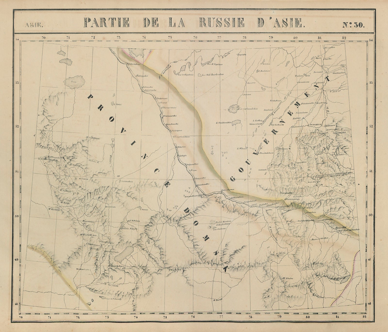 Russie d'Asie #30 NE Kazakhstan. Altai Krai Irtysh Russia VANDERMAELEN 1827 map